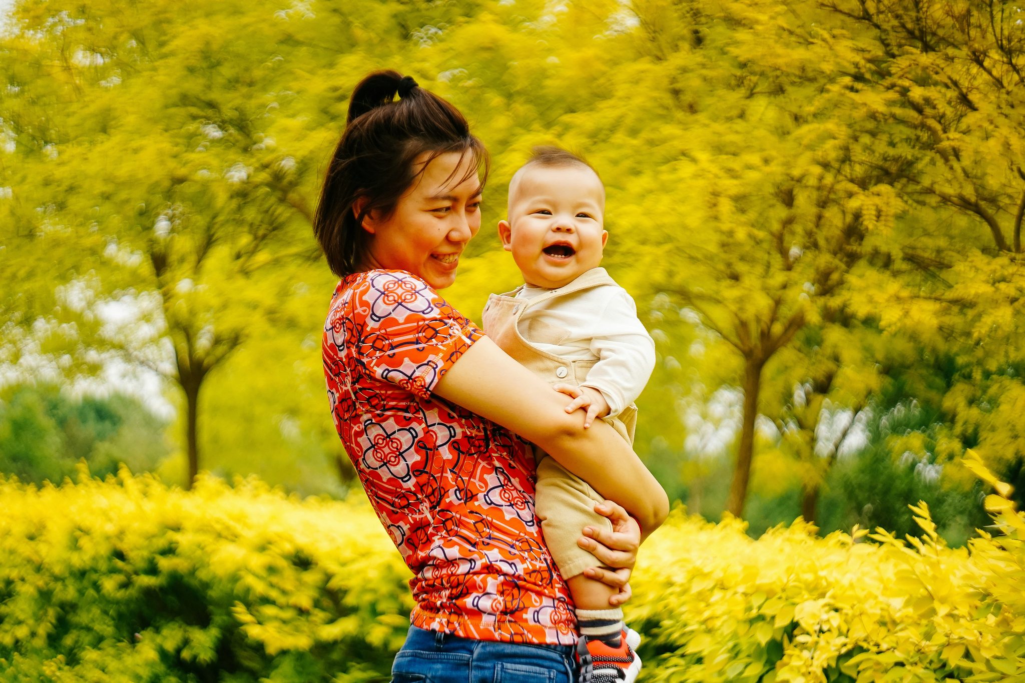 Parent playing with toddler