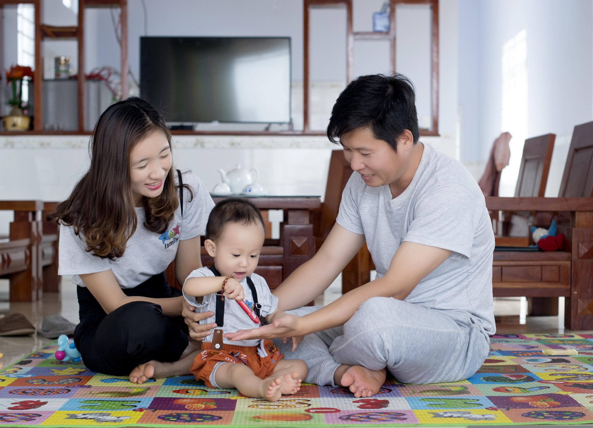 Parent feeding infant
